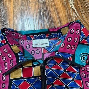 Vintage Geometric Retro Zip Jacket Top L M XL 80s 90s Color Block Men's Women's